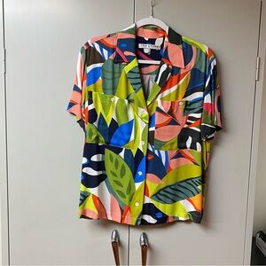 Trina Turk Piazza Camp Shirt Size M